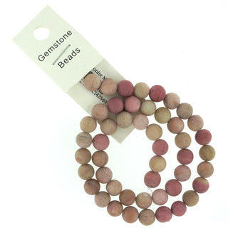 Rhodonite Bead Strand 15" - 6mm Matte from Stonebridge Imports