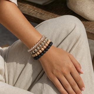 Dalmatian Jasper Matte Round Bracelet - 8mm from Stonebridge Imports
