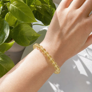 Lemon Quartz Round Bracelet - 8mm from Stonebridge Imports
