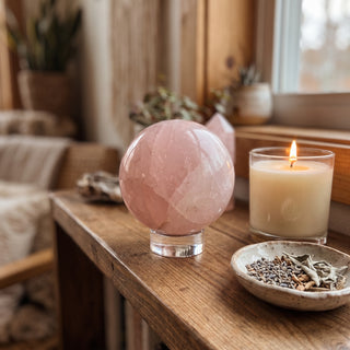 Rose Quartz Sphere U#12 - 3 1/2" from Stonebridge Imports