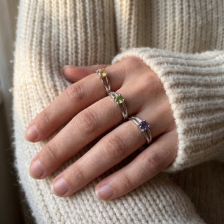 Silver Plated Adjustable Rings - Assorted Stone Type - 3 Pack from Stonebridge Imports