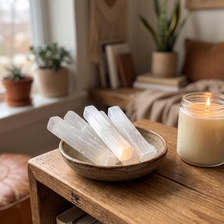 Selenite Sticks - 5 Pack 4 1/2'' to 5'' from Stonebridge Imports