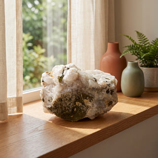 Green Tourmaline on Quartz Matrix U#2 from Stonebridge Imports