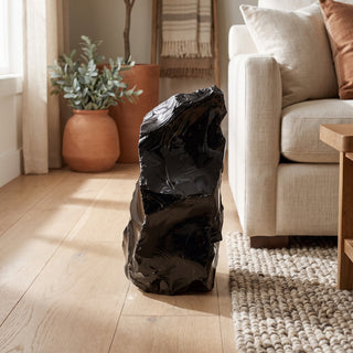 Obsidian Black Boulder Cut-Base U#54 - 17" from Stonebridge Imports