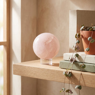 Rose Quartz Sphere Unique #102 - 4" from Stonebridge Imports