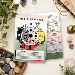 Medicine Wheel QuickStudy Guide front and back on a shop counter