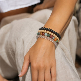Mix Stones Matte Round Bracelet - 8mm from Stonebridge Imports