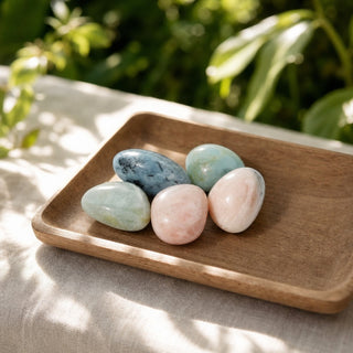 Morganite and Aquamarine Tumbled Stones from Stonebridge Imports