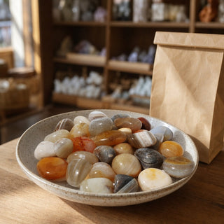 Natural Banded Agate Tumbled Stones from Stonebridge Imports