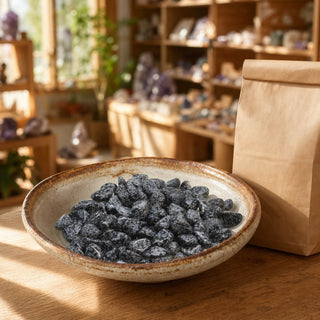 Obsidian Snowflake Tumbled Stones from Stonebridge Imports