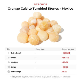 Orange Calcite Tumbled Stones - Mexico from Stonebridge Imports