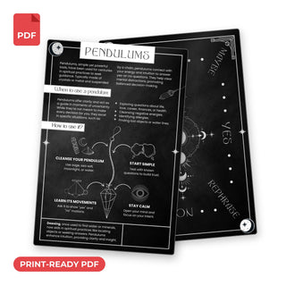 Pendulums QuickStudy Guide print-ready PDF, front and back