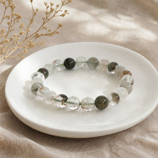 Phantom Quartz Green Round Bracelet - 8mm from Stonebridge Imports