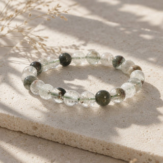 Phantom Quartz Green Round Bracelet - 8mm from Stonebridge Imports