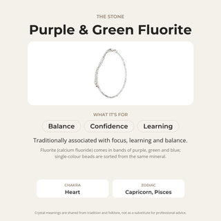 Purple and Green Fluorite Bracelet - 2-3mm from Stonebridge Imports