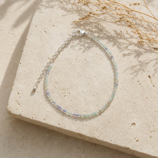 Purple and Green Fluorite Bracelet - 2-3mm from Stonebridge Imports