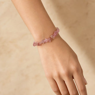 Strawberry Quartz Chip Bracelet from Stonebridge Imports