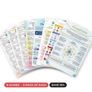Crystal Shop Essentials QuickStudy bundle: 8 guides, a laminated 5-pack of each