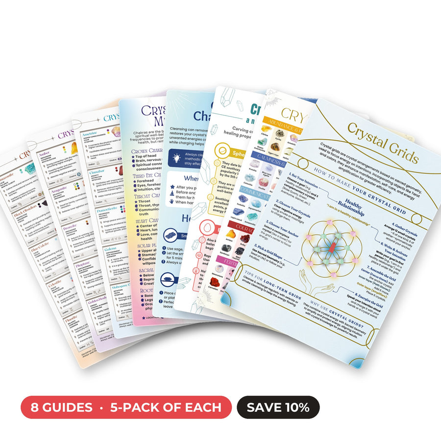QuickStudy Guide 2.0 - Crystal Shop Essentials Bundle (Hardcopy 5-packs)
