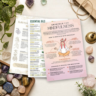 Healing Modalities QuickStudy guides on a shop counter