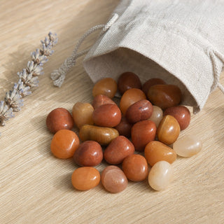 Red Aventurine Tumbled Stones - India from Stonebridge Imports
