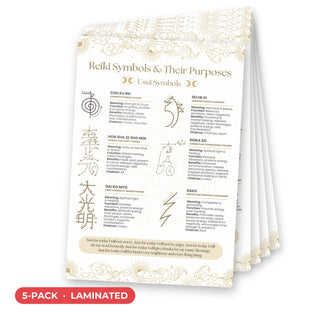 Reiki QuickStudy Guide laminated 5-pack, double-sided 160 x 240 mm