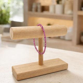 Ruby bead bracelet, lifestyle photo