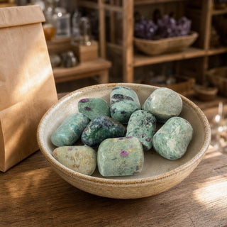 Ruby in Fuchsite Tumbled Stones from Stonebridge Imports