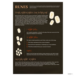 Runes guide side 1: using rune stones for divination, 1-rune pull, 3-rune pull and casting instructions