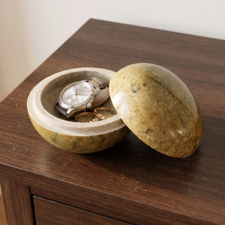 Round Trinket Box 4" - on a dresser