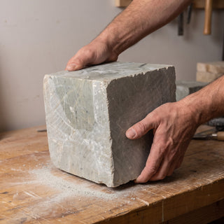 6x6x6 Carving Block - lifted for scale