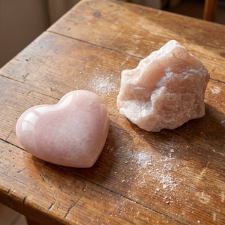 Pink Soapstone Rough (per lb) - carved into a heart
