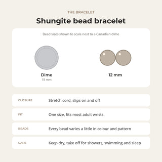 Shungite Bracelet Round - 12mm from Stonebridge Imports