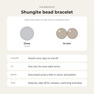 Shungite Round Bracelet - 14mm from Stonebridge Imports