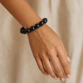 Shungite Round Bracelet - 14mm from Stonebridge Imports