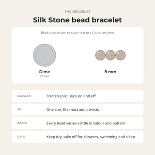 Silk Stone Round Bracelet - 8mm from Stonebridge Imports