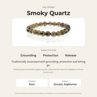 Smoky Quartz Round Bracelet - 8mm from Stonebridge Imports
