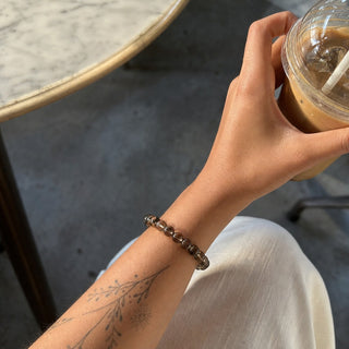 Smoky Quartz Round Bracelet - 8mm from Stonebridge Imports