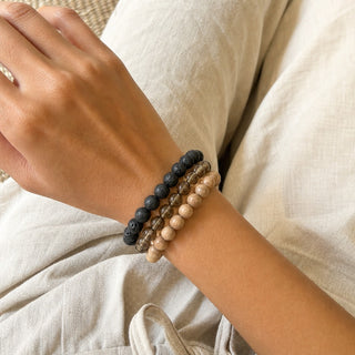 Smoky Quartz Round Bracelet - 8mm from Stonebridge Imports