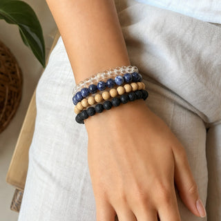 Sodalite E Round Bracelet - 8mm from Stonebridge Imports