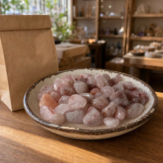 Strawberry Quartz Tumbled Stones from Stonebridge Imports