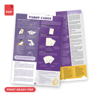 Tarot QuickStudy Guide print-ready PDF, front and back