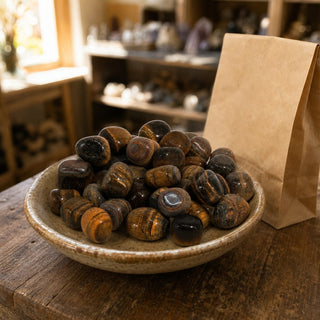 Gold Tiger Eye Tumbled Stones - India from Stonebridge Imports