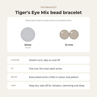 Tiger's Eye Mix Round Bracelet - 12mm from Stonebridge Imports