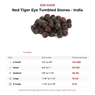 Red Tiger Eye Tumbled Stones - India from Stonebridge Imports