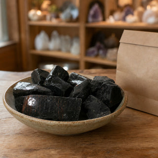 Tourmaline and Hematite Tumbled Stone - Free Form - 1lb from Stonebridge Imports