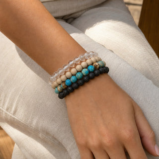 Turquoise Impression Jasper Round Bracelet - 8mm (Enhanced) from Stonebridge Imports