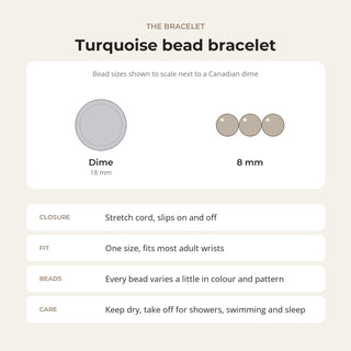 Turquoise Round Bracelet - 8mm (Enhanced) from Stonebridge Imports