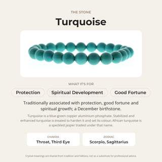 Turquoise Round Bracelet - 8mm (Enhanced) from Stonebridge Imports