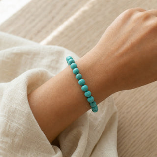 Turquoise Round Bracelet - 8mm (Enhanced) from Stonebridge Imports